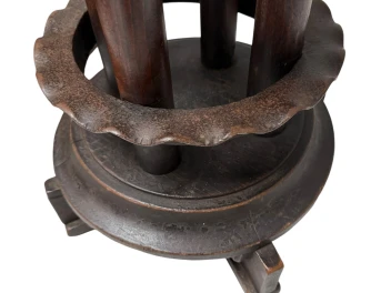 Six Art Deco Amsterdamse School Stools with Leather Tops, 1920s